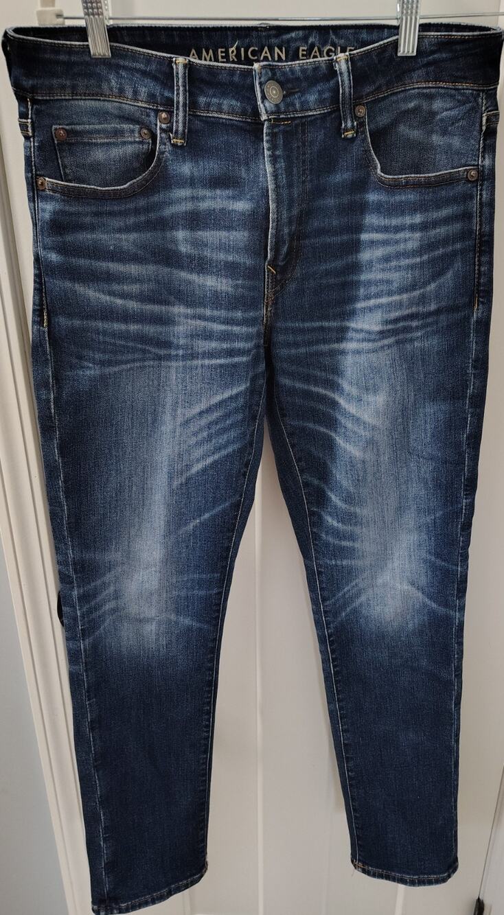American Eagle Women's Super Stretch Straight Blue Denim Jeans Size 6